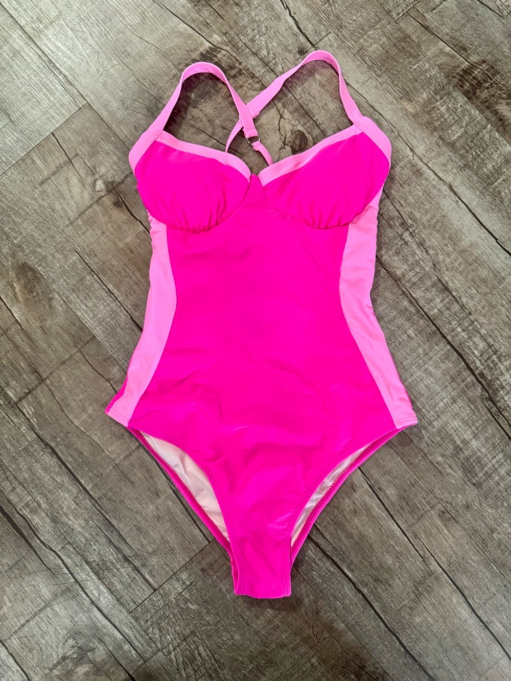 SUUKESS One Piece Womens Pink Swimsuit Small Tummy Control Crisscross Back Sexy - Picture 3 of 9